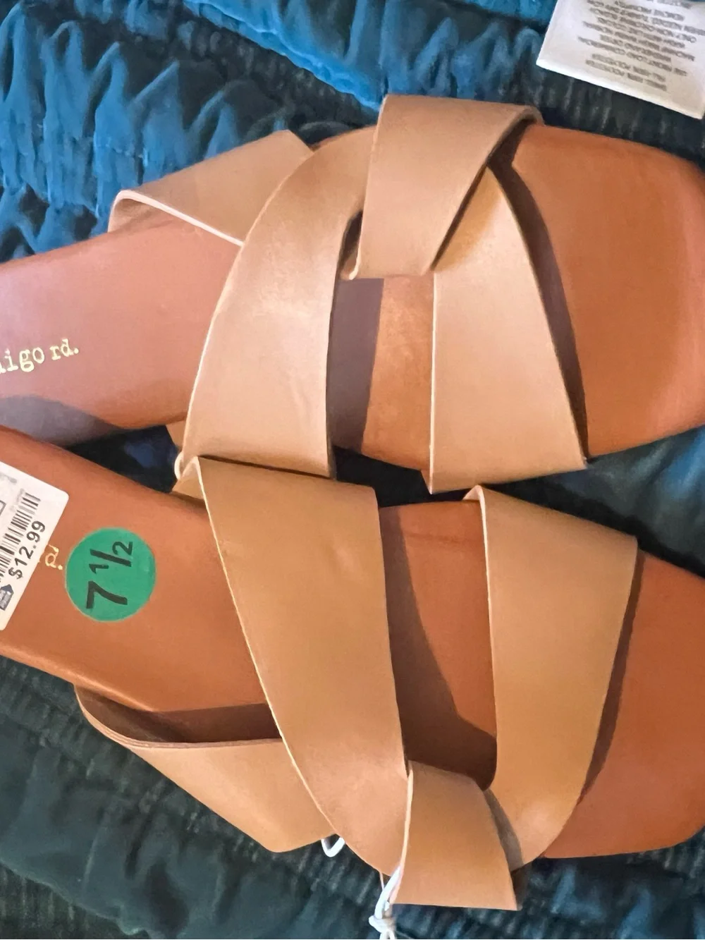 Indigo Tan Crossover Slide Sandals